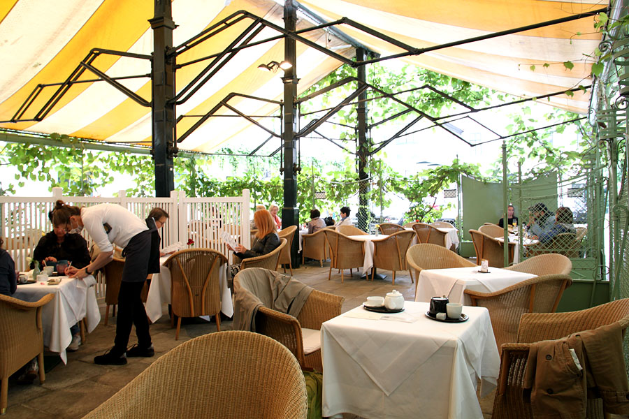 Gastgarten im Teehaus Haas und Haas Wien